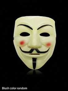 1 件万圣节恐怖面具，复仇化妆舞会 V 型面具，适合万圣节主题派对服装