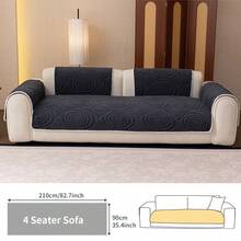 1pc Soft Plush Thickened Sofa Cover, Machine Washable, Pet Friendly, Suitable For Living Room, Bedroom Or Office Decor, 1/2/3/4 Seater Sofa Cushion, 4 Solid Colors Available - Dark Grey - View 14