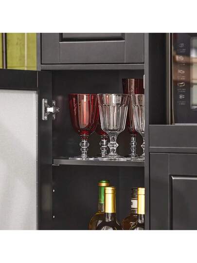 SoBuy Sideboard On Wheels Kitchen Trolley Microwave Cabinet Storage Dresser Approx. 88.5 89 40 Cm FSB78 view 5