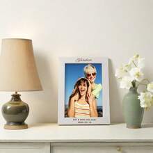 Marco de fotos de madera personalizado de 6 pulgadas/7 pulgadas, se puede grabar con nombre, fecha, mensaje, decoración del hogar personalizada y regalo familiar, adecuado para cumpleaños, aniversario, boda, dama de honor, regalos para padrinos