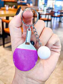 1pc Creative Cute Mini Table Tennis Racket Keychain Paddle Ping Pong Pendant Keyring Bag Ornament For Men Women Car Trinket Gift