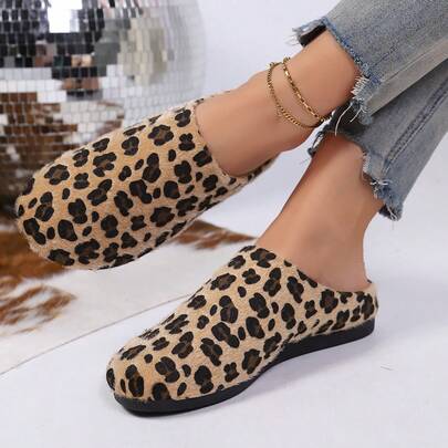 Women's Lightweight Slip-On Flat Shoes, New Autumn/Winter Fashion Slip-On Flat Slippers, Soft Bottom Soft Surface House Slippers