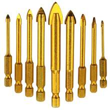 9 Pcs. Tile Drill Ceramic Drill Set Of Glass Drill Bits Set Hexagon Tile Drill Set Glass Tile Drilling Tool For Mirrors / Glass / Tiles - 3/4/5/6/8/10 / 12mm - Nhiều màu - Xem 1