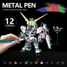 1pc Metallic Highlighter Marker Pen, Soft Tip, Layerable Color, Model Painting, Coloring, Graffiti Pen - Glitter Marker - View 6