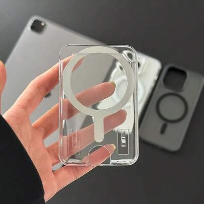 1 pieza Funda protectora magnética transparente de acrílico con ranura para tarjeta y foto compatible con MacBook Air 17, 13, 12, 11, 14, 15, 16 Pro Max Plus