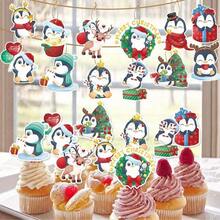 12/24件套圣诞胡桃夹子装饰品，圣诞派对挂饰，圣诞树装饰，家居装饰，房间装饰，冬季圣诞装饰，圣诞礼物，圣诞装饰品 - 紅色 - 查看 12