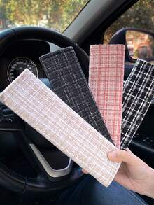 1 Stück Auto Sicherheitsgurt Schulterpolster Abdeckung, kariertes Muster, schützt den Nacken vor Scheuern, fördert die Dopaminausschüttung beim Fahren