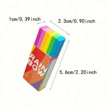 5/10pcs Rainbow Pencil Erasers - 2B Synthetic Rubber, Multicolor Rectangular Design, Suitable For School, Office And Art Projects - Multicolor - View 2