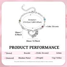 1pc Personalized Birthstone Family Bracelet, Mother's Day Gift, Elegant Birthstone Jewelry, Gift For Mom, Birthday Present - Multicolor - View 8