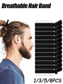 Breathable Sports Headband For Men, Solid Color Knotted Hair Tie, Headband Hair Accessory - High Elastic Hair Scrunchie, Headband, Unisex Hair Accessories, Non-Slip Ponytail Hair Tie, Rubber Band Hair Tie