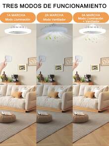 1pieza Lampara Ventilador, Ventilador De Techo E27,Lámpara Silenciosa Con Control Remoto 30W Ventiladores Luces 110V, lámpara de ventilador para habitación, salón, comedor, dormitorio - 230-A1 (sin control remoto) - Ver 11