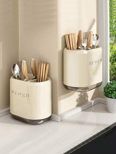 Ociekacz na sztućce, plastikowy organizer do przechowywania sztućców, stojak na przybory kuchenne, sztućce, widelce, noże, łyżki