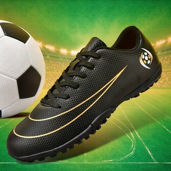 1 Pair Football/Soccer Cleats, Suitable For Outdoor Artificial Turf, Indoor Training Field, Professional Team Sports, Lace-Up, Non-Slip Rubber Sole, Lightweight High-Performance Anti-Slip Design