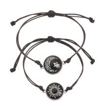 Pulsera de Pareja Sol y Luna Pulsera Luminosa de Luna - BM-0092-Noche estrellada blanca brillante - Ver 4