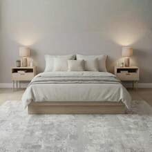 1PC Machine Washable Large - Size Modern Light Gray Abstract Pattern Area Mat Rug Indoor Living Room Decorative Rug With Stylish Light Gray Abstract Pattern Design Easy Clean Floor Mat For Home Decoration Kitchen Rug