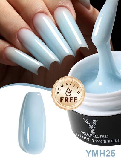YOKEFELLOW 15g Builder Nail Gel, Nail Extension Gel Jelly Blue Builder Gel Thickening Strengthen Nail Enhancement Nail Extension, Long-Lasting Gel Nail Soak Off UV LED, Nail Art Design Salon For Woman Girls & For A Holiday Gift 2025 NEW Nails