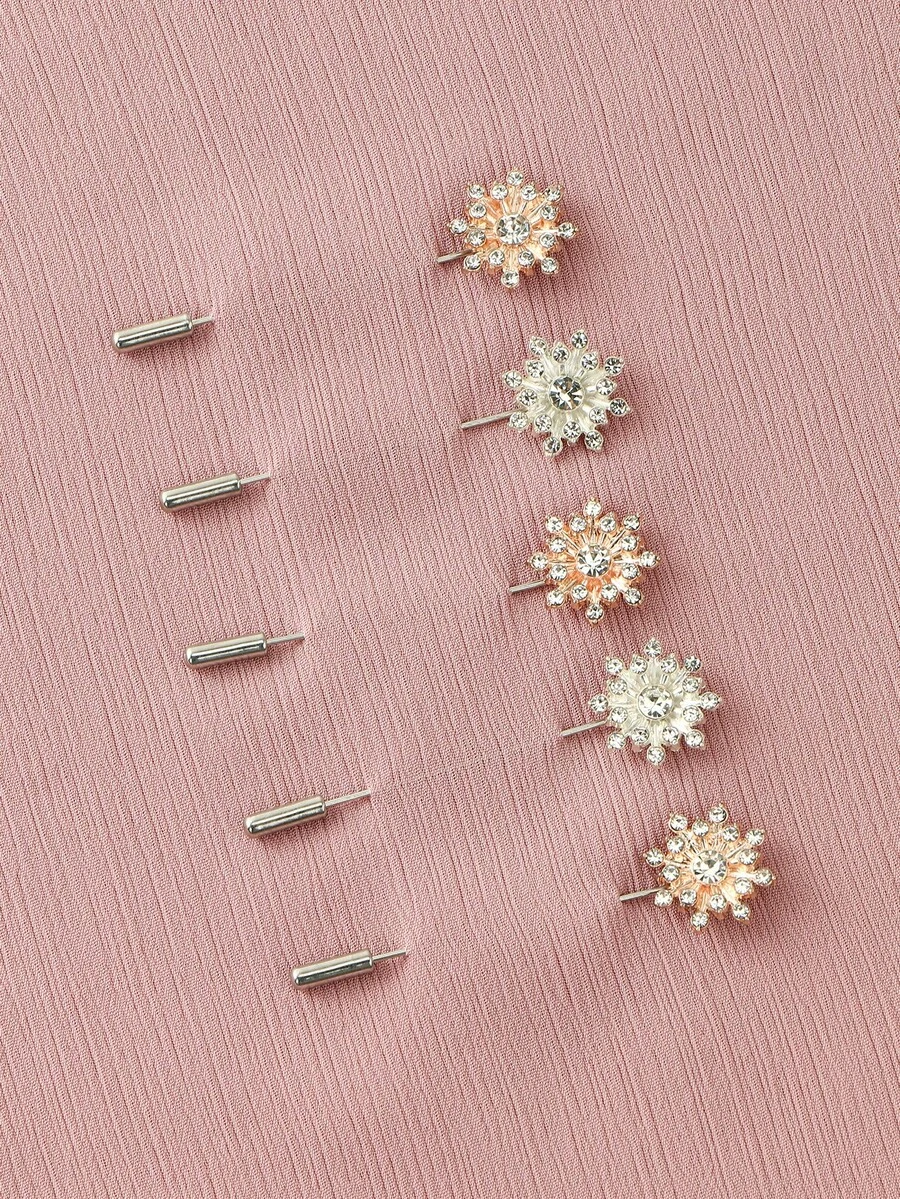 10 chiếc khăn choàng/ghim cài áo đính đá hoa hướng dương, trâm cài áo họa tiết hoa cho váy - Nhiều màu - Xem 1