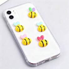 Yellow Resin Bee Shaped Non Porous Beads, Bee Themed Birthday Party Beads & Bead Assortments, Used For DIY Hair Clips, Phone Cases, Clothing Accessories, Envelope Cutting And Pasting Decoration, Christmas Eve, Thanksgiving, Halloween Parties, Holiday Parties, Birthday Gifts, Back To School Season, Bee Festival Decoration Accessories