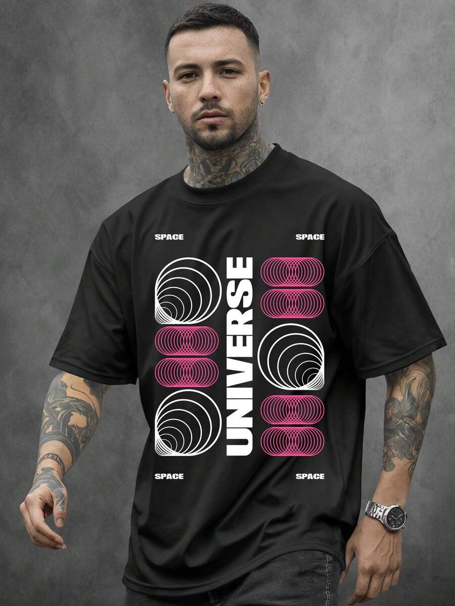Men T-Shirts - 黑色 - 查看 1