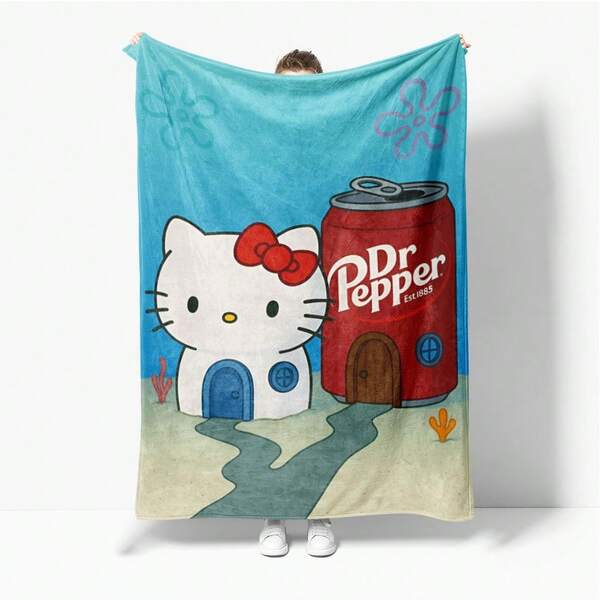 Dr. Pepper Soft Flannel Throw Blanket - Cozy & Warm For Sofa, Bed, Office & Travel - Perfect Christmas, Mother's Day & Holiday Party Gift