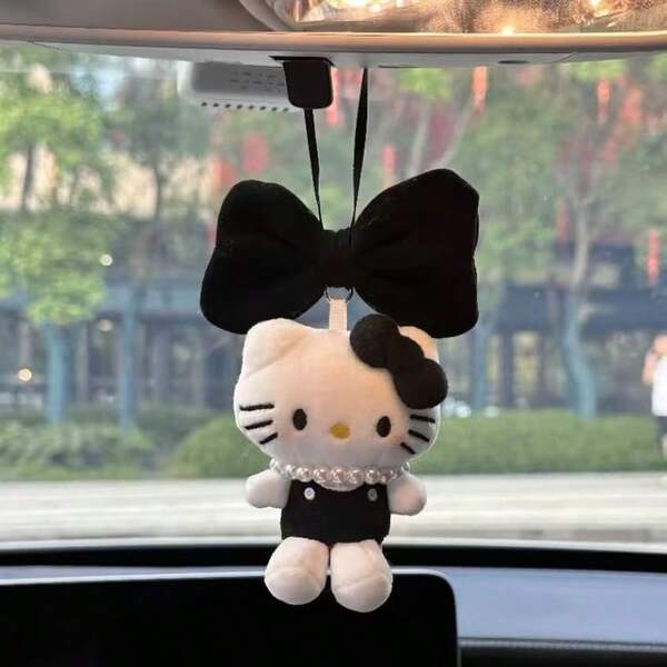 Sanrio Collar de perlas perfumadas pequeñas de Hello Kitty, colgante de dibujos animados, muñeca suave y súper linda, mochila escolar multifuncional de alta calidad, accesorio unisex, adecuado para decoración de bolsos, muñeco de coche, uso diario y regalo para parejas, mejores amigos y amigos.