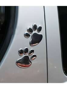 1 Set Cat Paw Print Car Stickers - 3D Animal Dog Cat Footprint Decals, Suitable For Car Bumper, Window, Body Decoration And Styling Logo - Universal