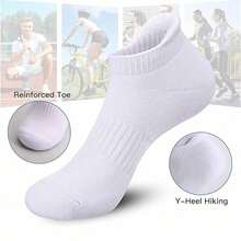 Sports Outdoor 3pcs Ankle Running Socks With Low Cut And Arch Support, Breathable And Cushioned Sports Socks, Unisex - White - View 4