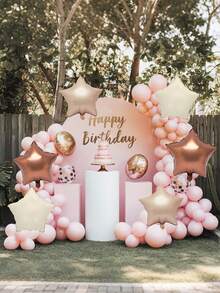 10/20pcs Blue & Beige Star Shaped Balloons, Blue, White & Beige Star Foil Balloons, 18 Inch Large Helium Foil Balloons, Suitable For Birthday, Anniversary Party Decoration - Multicolor - View 4