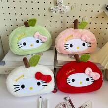 Sanrio 1pc Sanrio For Hello Kitty Large Pencil Case - Stylish Canvas Stationery Organizer With Zipper, Multi-Functional For Coins And Cosmetics, Office Supplies, Cute School Supplies, Playful Design, Secure Zipper Closure,Cosmetic Bag