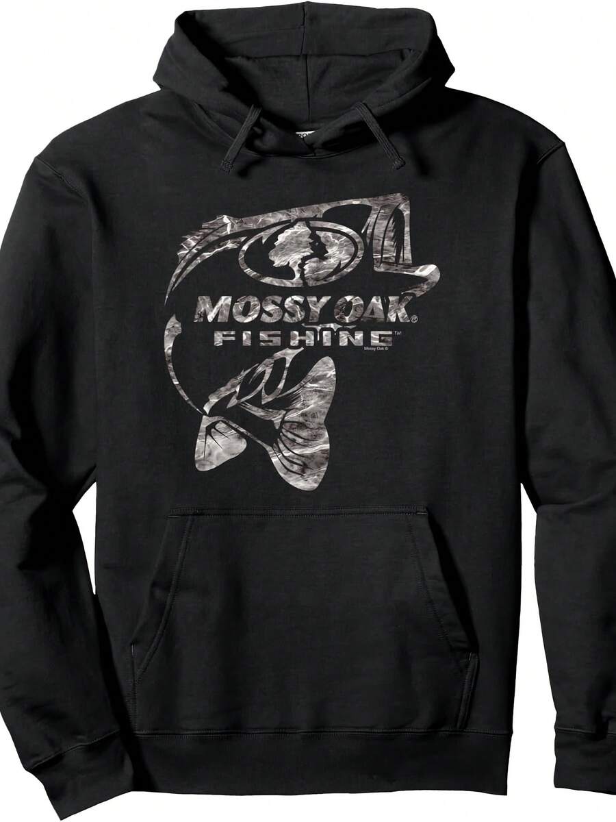 Mossy Oak Fishing Bass Open Water Classic Grey Logo Pullover Hoodie - 款式11 - 查看 1