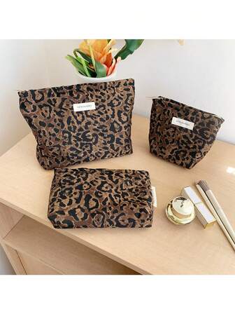 豹纹化妆包，ins风口红袋，大容量便携式收纳包