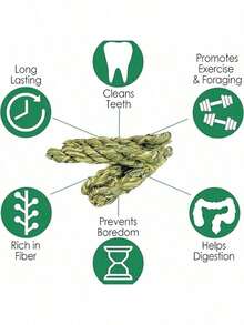 2/3pcs Handmade Woven Seagrass Chew Toys, Natural Grass Ropes For Rabbits, Hamsters And Other Small Pets - Pet Chew Toys, Promote Good Dental Health And Digestion