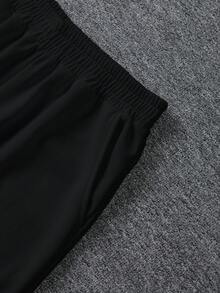 Disney Valentine's Day Gifts.Disney Men Clothesg.A Black Long-Sleeved T-Shirt With A Cute And Charming Stitch Pattern, Paired With Black Casual Sports Pants.Men 2 Pieces Set.Men Fall Clothes - Black - View 7