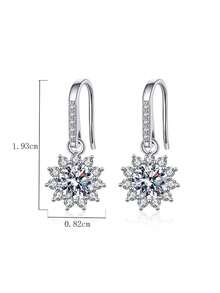 2pcs Elegant 925 Sterling Silver 0.5Carat X 2 Moissanite Earrings, Suitable For Women's Daily Wear, Valentine's Day, Halloween, Mother's Day, Party, Commute, Wedding Anniversary, Women's Jewelry Gift