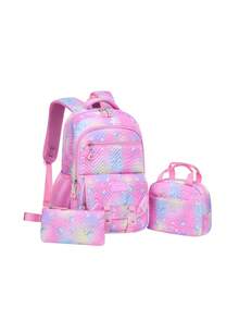 1 Set Zaino con Stampa Medusa, Design Multi-Tasca, Cinghie Regolabili, Chiusura con Doppia Cerniera, Ampia Capacità, Adatto per Uso Quotidiano e Scolastico, Regalo per il Ritorno a Scuola