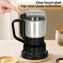 Electric Coffee Grinder, Suitable For Coffee Beans, Spices And Grains, One-Touch Portable Stainless Steel High-Power Grinder, Stainless Steel Small Household Grain Grinder, Kitchen Cooking Wall-Mounted Grinder - EU E Type Plug(220-240V) - View 8