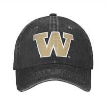 Elite Authentics Washington Huskies Icon Officially Licensed Pullover Hoodie Denim Baseball Cap Sun Hat - đen - Xem 2