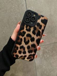 Cheetah Print Apple 1pc Leopard Print Straight Edge Perforated Phone Case, Compatible With Iphone 15 Pro Max, 14 Plus, 13 Pro Max, 12, 11, 7G, 7P, IX, XR, XS Max Waterproof Shockproof Anti-Fall Scratch Resistant - Modell1 (1 st) - Visa 1