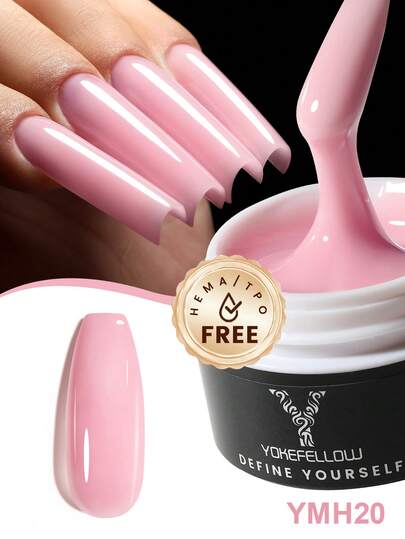 YOKEFELLOW 15g Builder Nail Gel, Nail Extension Gel Jelly Pink Builder Gel Thickening Strengthen Nail Enhancement Nail Extension, Long-Lasting Gel Nail Soak Off UV LED, Nail Art Design Salon For Woman Girls & For A Holiday Gift 2025 NEW