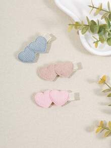 6pcs/Set Autumn/Winter New Corduroy Hair Clips, Cute Heart Shaped Girl Hair Clips, Valentine's Day Love Heart Holiday Hair Accessories