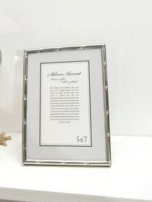 1pc 5", 6", 7", 8", 10" A4 Silver Stainless Steel Braided Pattern Photo Frame Easel, Home Decor, Random Picture Included - Multicolor - View 21