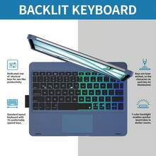 Keyboard Case For IPad 10th Generation&IPad 11th(A16,2025),IPad Air 11(M3,M2/IPad Pro 11 Inch Keyboard,360°Swivel,7 Use Modes,Rainbow Backlight - Lake Blue - View 4