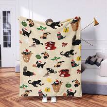 1pc Personalized Flannel Christmas Blanket, Super Soft Flannel Blanket, Lightweight & Warm Flannel Throw Blanket For Sofa, Air Conditioning Cover Blanket For Home Use - Multicolor - View 13