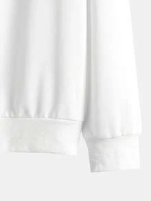 Disney A Round-Neck White Long-Sleeved Sweatshirt With A Mickey Mouse Print Of "Entertainment Time" And Paired With Black Casual Cropped Trousers.Men 2 Pieces Set.Men Fall Clothes. - trắng - Xem 5