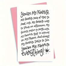 1 pieza Tarjeta romántica del Día de San Valentín, adecuada para parejas, él o ella, Eres mi tarjeta favorita/Tarjeta del Día de San Valentín/Tarjeta Te amo