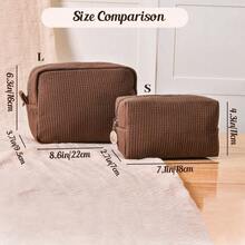 Personalized Waffle Makeup Bag, Customized Name Toiletry Bag, Embroidered Letter Makeup Bag, Initial Monogram Makeup Bag, Bridesmaid Makeup Bag, Personalized Waffle Woven Makeup Bag: Embroidered Letter Makeup Bag