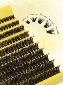 8-16mm Curl D-Curl 200pcs Cluster False Eyelashes, 80D Fluffy Thick Individual Lashes, Faux Mink Eyelashes, Reusable