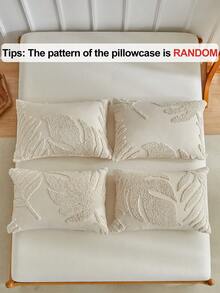 2pcs Khaki Leaf Pattern Tufted Pillowcase, Modern Bohemian Style Decorative Pillowcase, Suitable For All Seasons, Soft, Machine Washable - Khaki - View 5