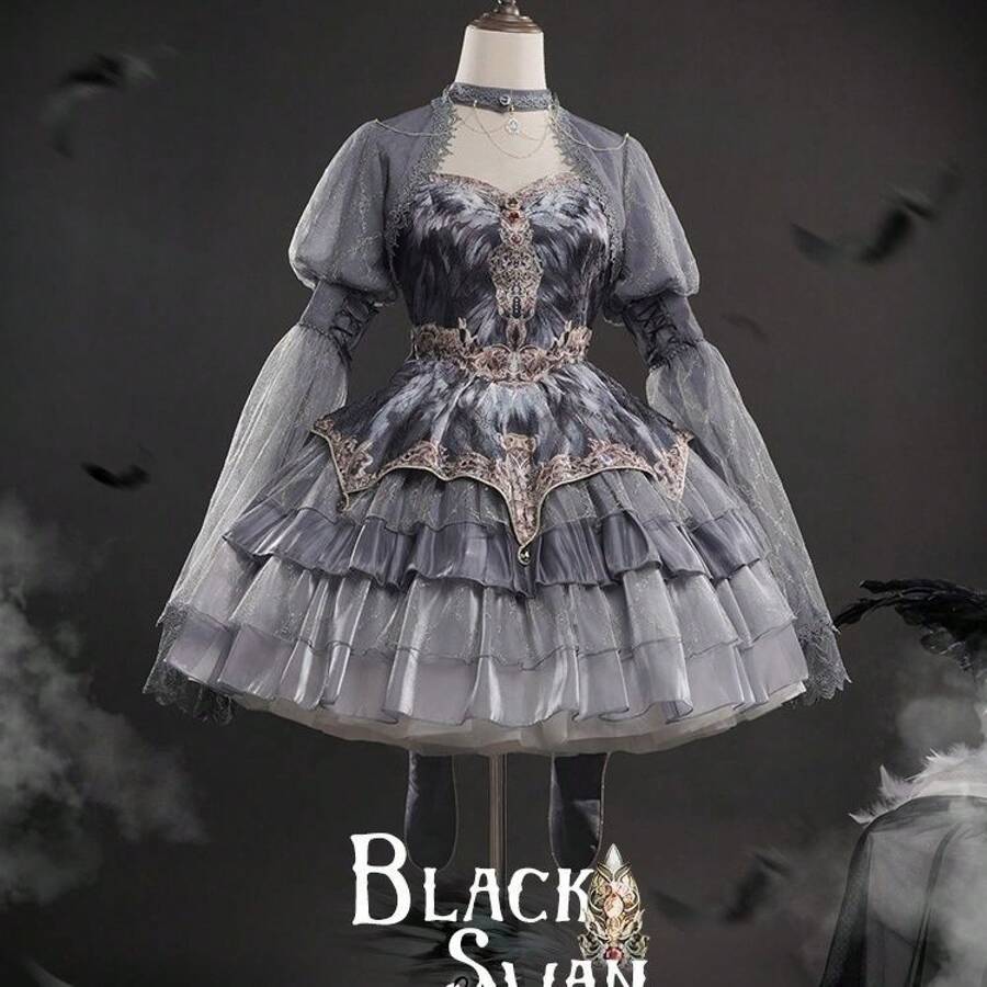 Lolita Outfit - Váy yếm + khăn choàng - Xem 1