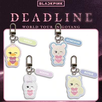 KPOP BP "DEADLINE" Acrylic Double Sided Keychain Bag Pendant Birthday Gift For Girlfriend